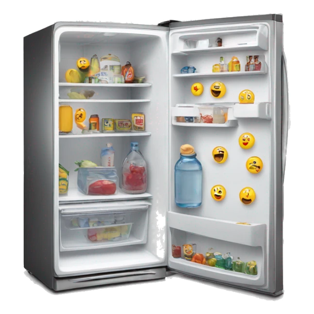 Fridge exterior with alphabet magnets  sticker