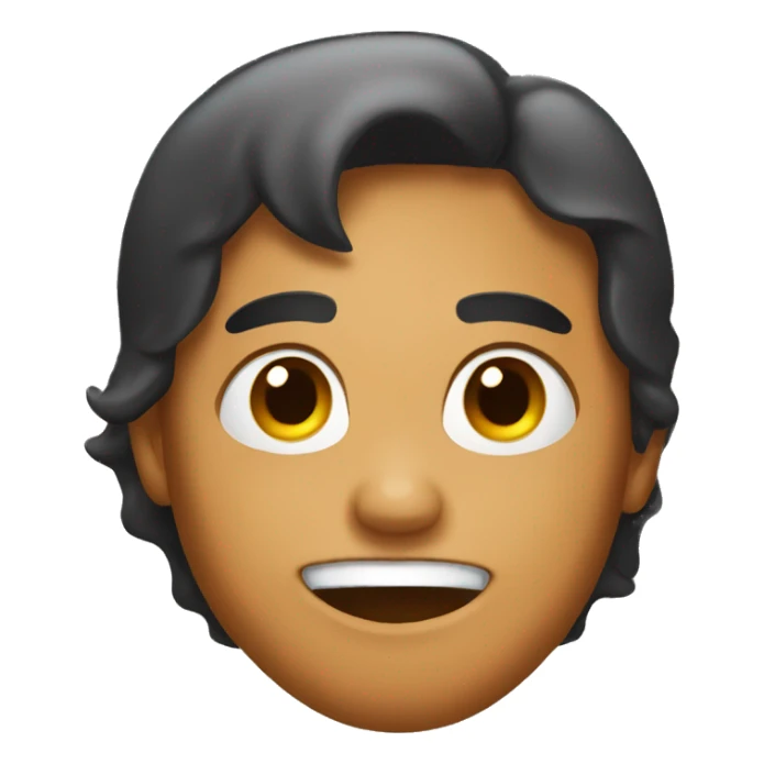 Awkward face, tanned skin, vivid facial expression sticker