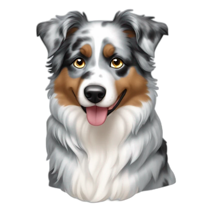 Blue Merle miniature Australian shepherd with one blue eye sticker