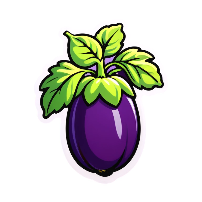 Cross of eggplants sticker