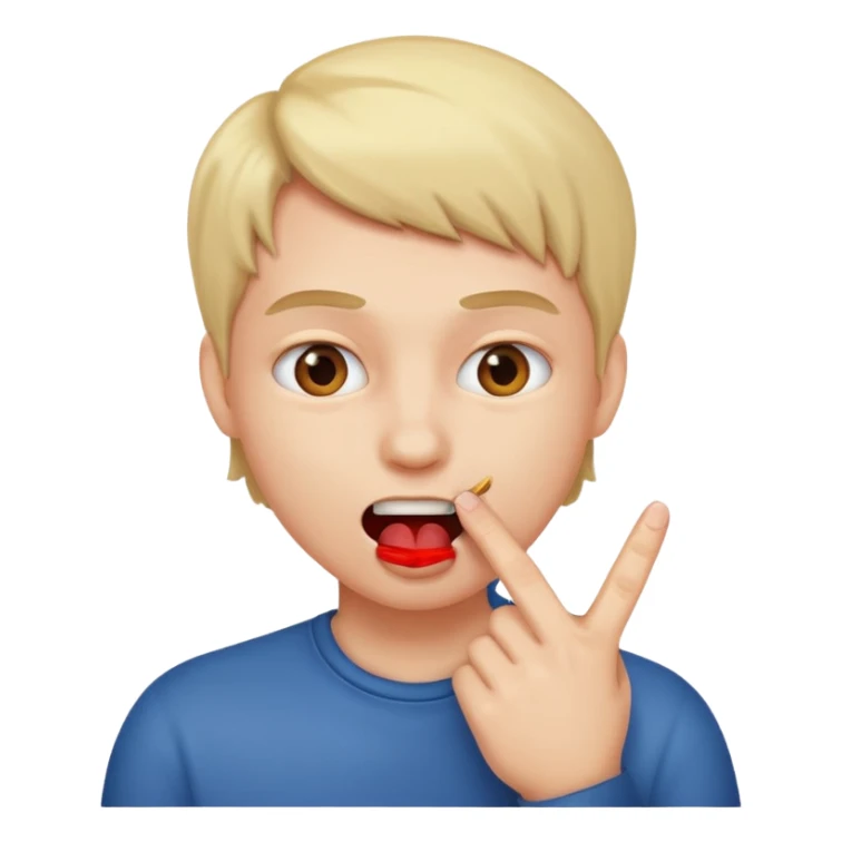 persona mordiéndose el dedo  sticker