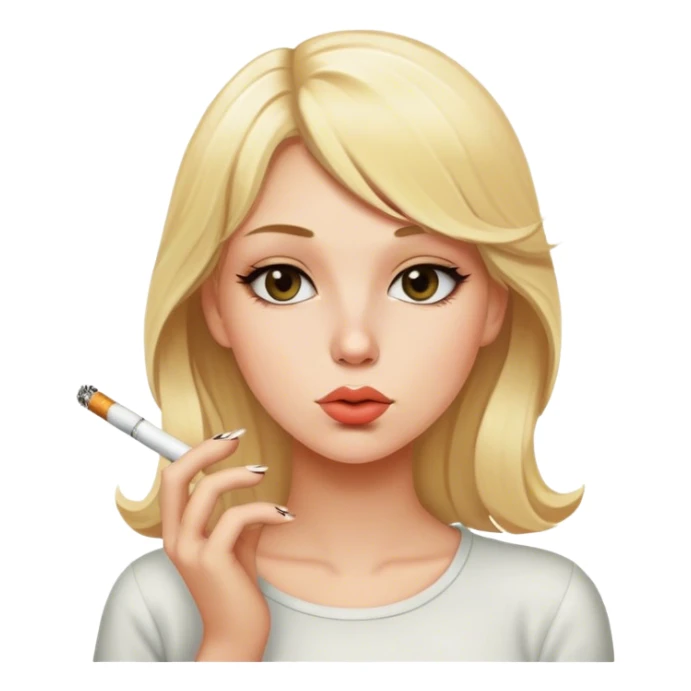 Blonde girl smoking  sticker