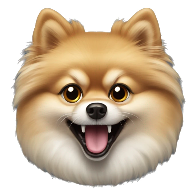 feral Pomeranian with open mouth sticker