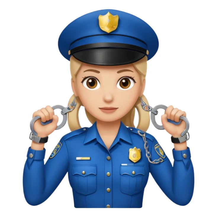 police woman hand cuffs one hand sticker