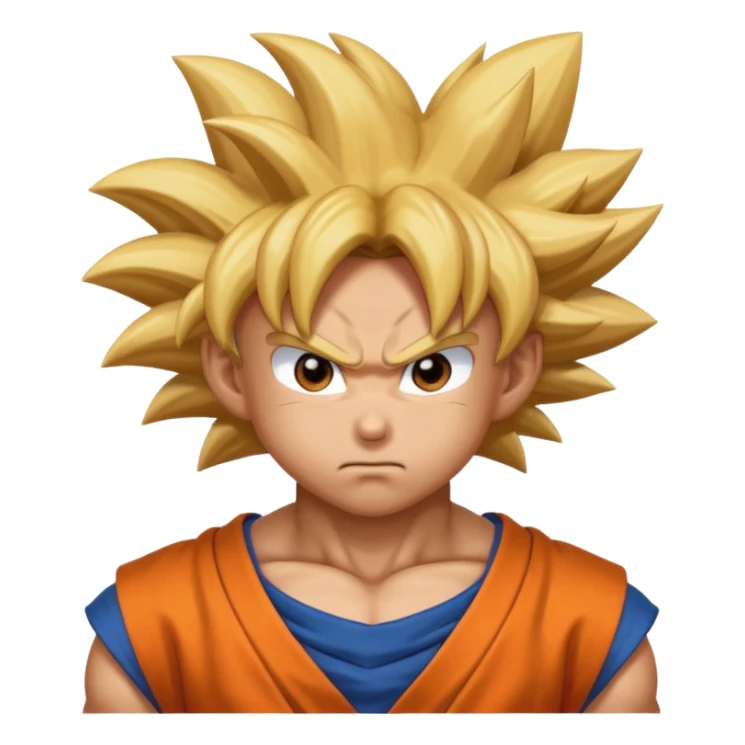 Emoji San goku plus petit niveau image , concentrer comme avant un combat contre un adversaire  sticker