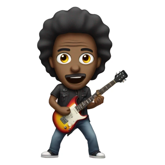 An electric guitarist with big nose  sticker