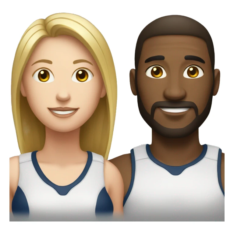 create white man and white woman make them play volleyball sticker
