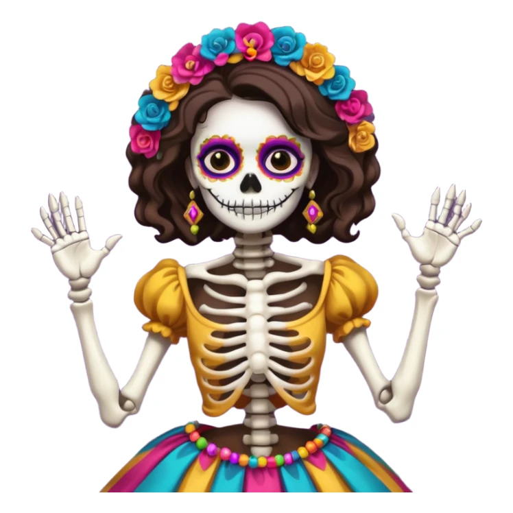 Mexican day of the dead- one female dancing skeleton  sticker