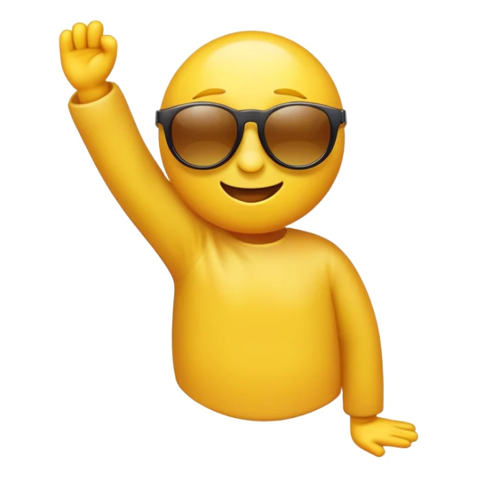 yellow emoji with sunglasses dabbing  sticker