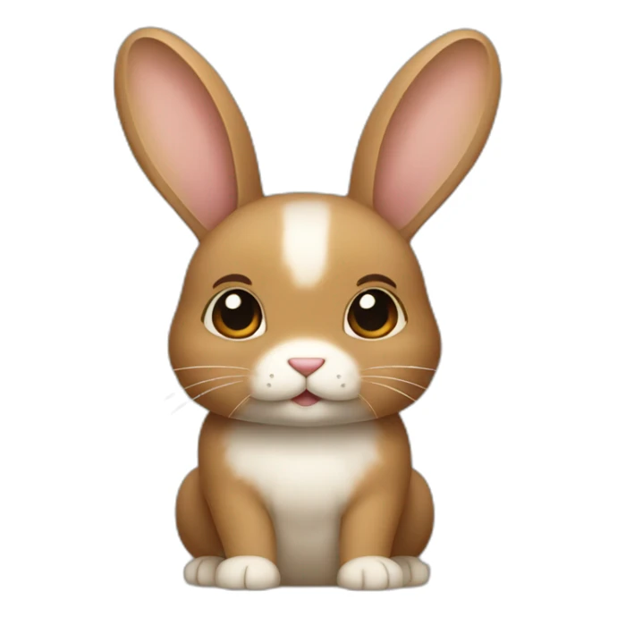 Light and dark brown Japanese rabbit with light brown ears  sticker