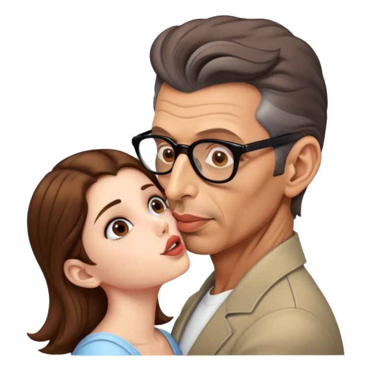 Jeff goldblum kissing brown haired girl sticker