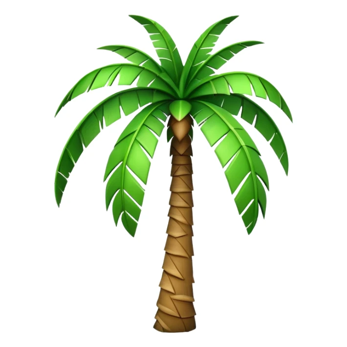 generate realistic detailed palm tree in 3d style sticker