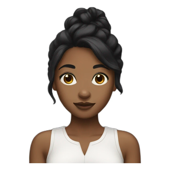Brown skin girl black hair sticker