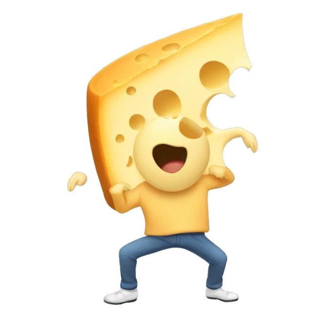 a cartoon of a cheese dancing sticker