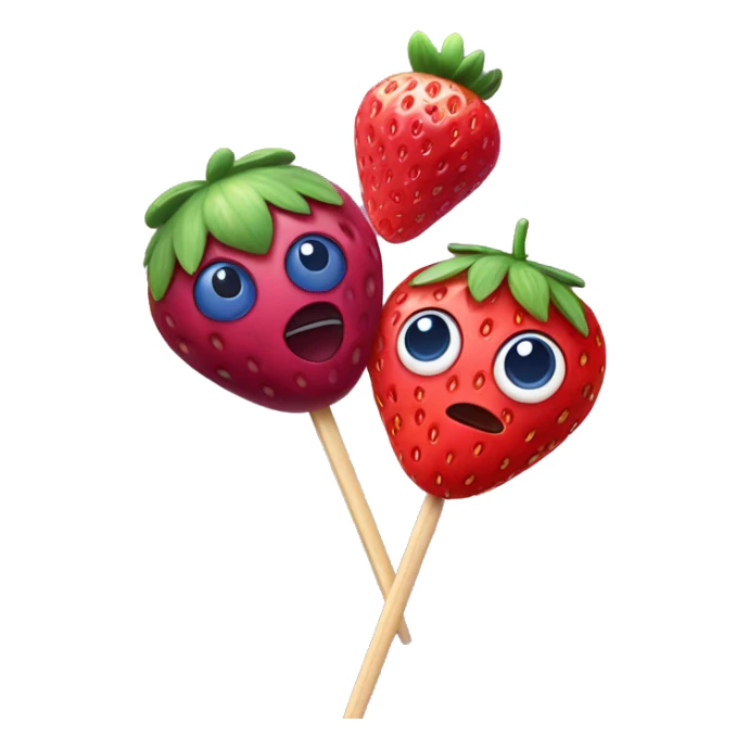 strawberry and blueberry and raspberry on a stick  sticker