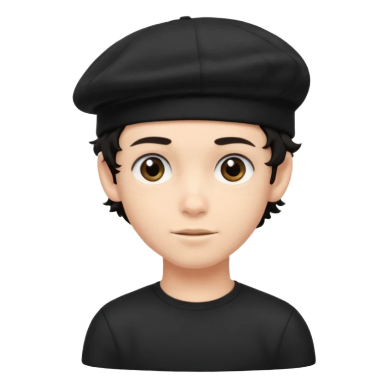 young boy dark hair with flat skullcap and curly sidelocks sticker