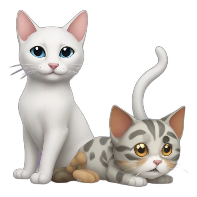 Cat mixed whis un turtel and a dog sticker