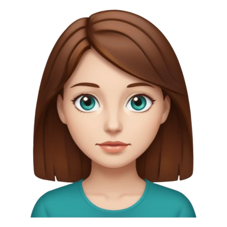 brown hair teal eyed woman sticker