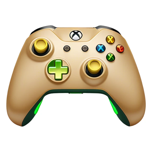 Clash of Clans aesthetic: Cinematic Playful Xbox Wireless Controller Portrait Emoji, rendered in a 3D vector-style similar to standard emojis with minimal shading and bold, simplified shapes. A compact, distinct form with signature details, softly glowing with a modern gaming energy charm. Simplified yet unmistakably iconic, highly detailed and consistent, glowing with a soft radiance and high shine. Stylized with a touch of next-gen innovation and a soft glowing outline, capturing the essence of a beloved gaming relic with a friendly, playful manner! sticker