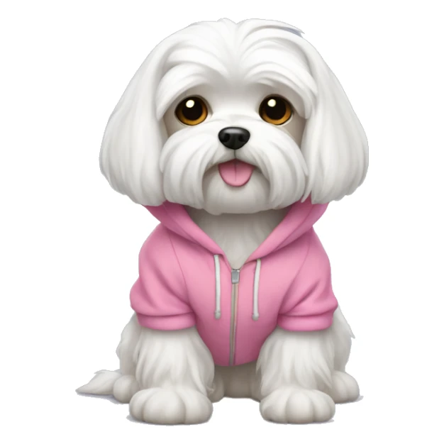maltese dog breed with pink hoodie sticker