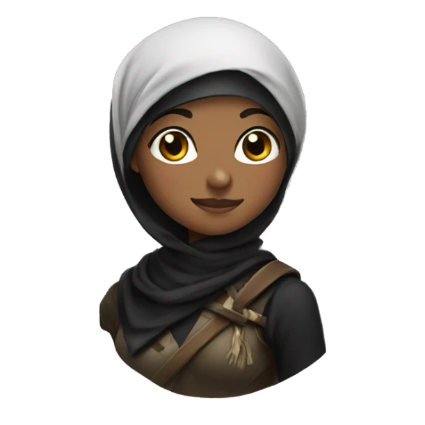 headscarf archer girl with black scarf sticker