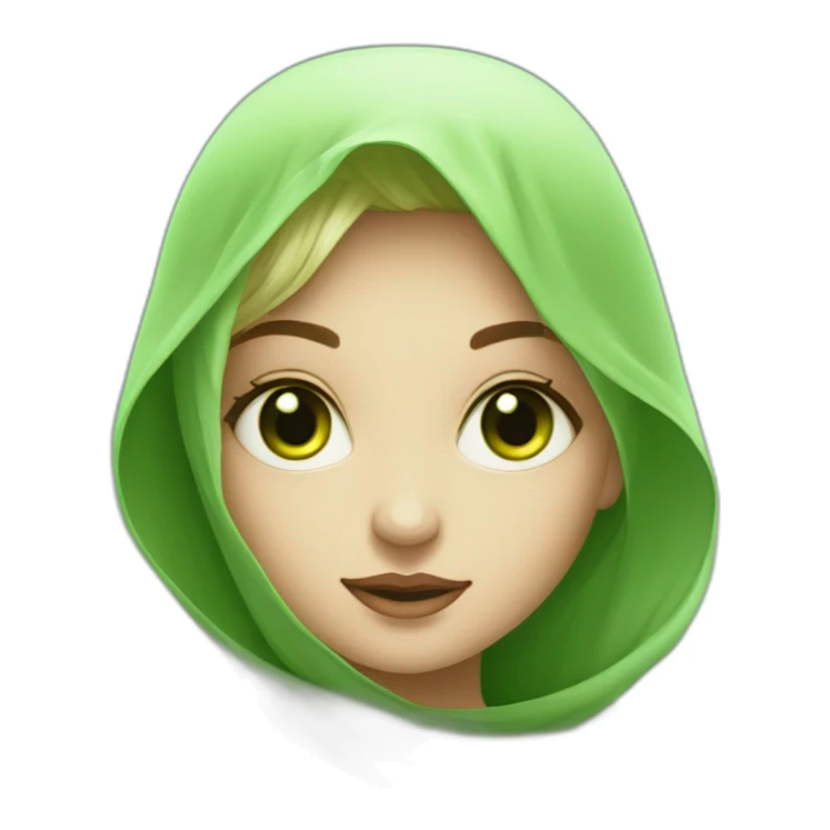 A beautiful imaginary veiled girl with a picture that delights the viewer, her eyes are beautiful green. sticker