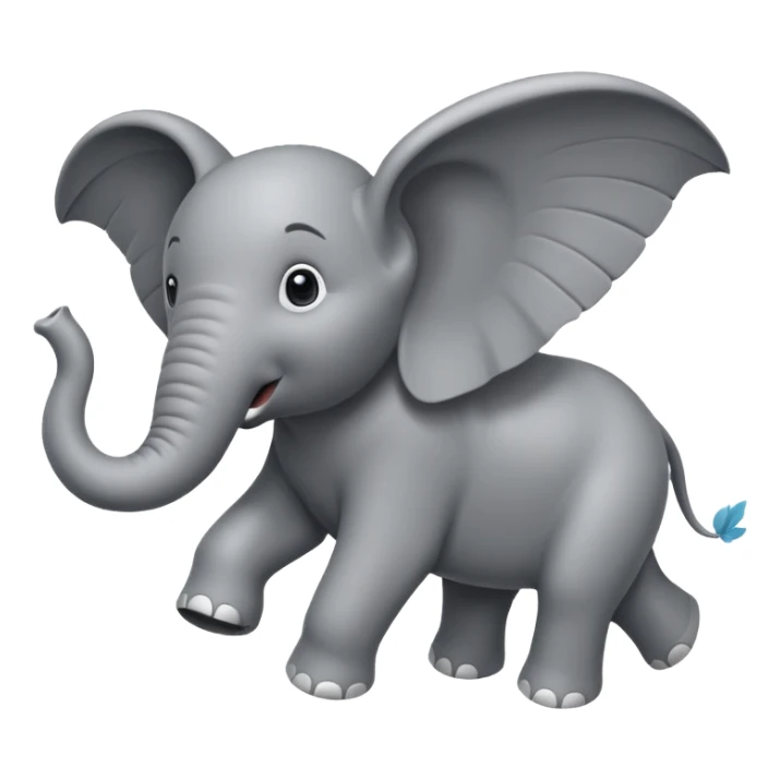 Flying elephant sticker