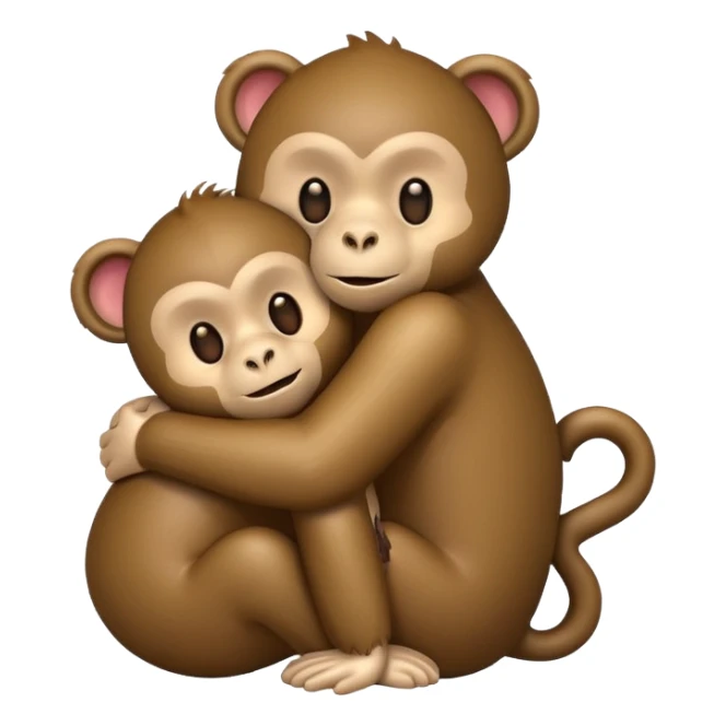 Make a emoji bear hug an emoji monkey 🐒 🧸 sticker