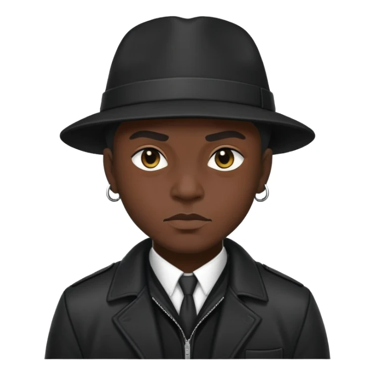 Black gangster with black preferred jacket sticker