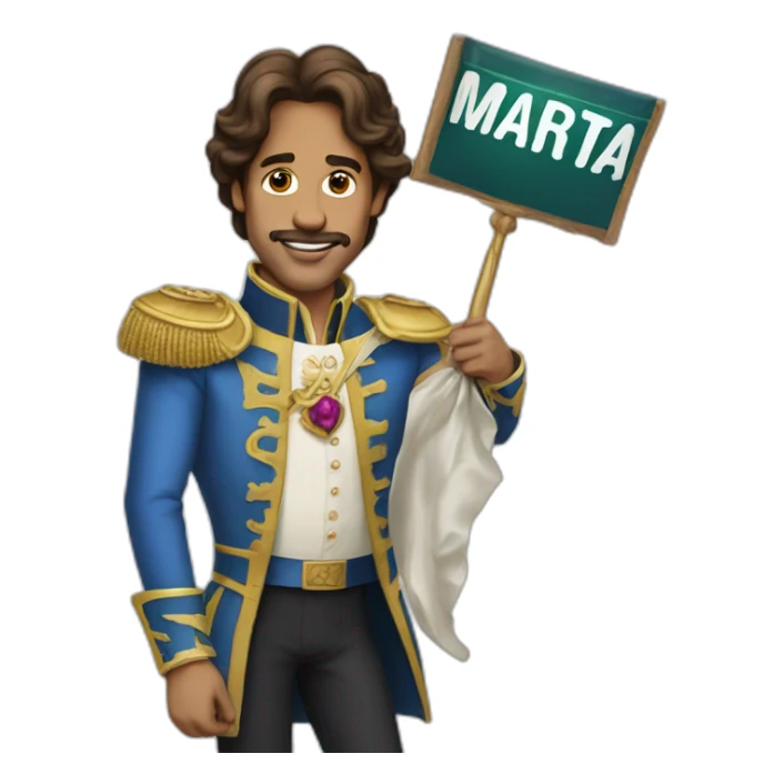 Prince Roger Nelson holding a sign which reads "Marta" sticker