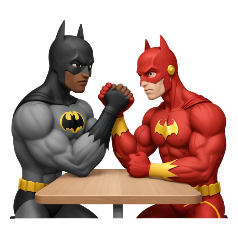 Black man Flash and Batman arm wrestling sticker