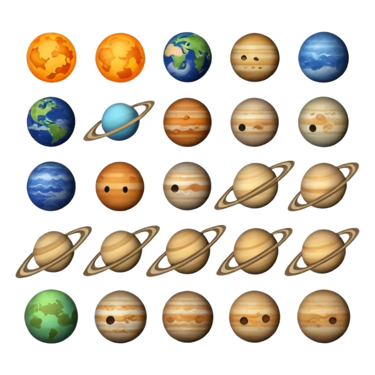 12 planets emojis I need a line for each planet mercury sticker