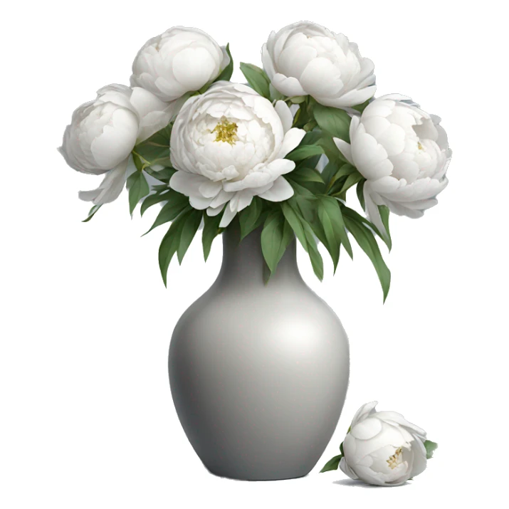 Realistic-light-grey-modern-vase-with-white-peonies sticker