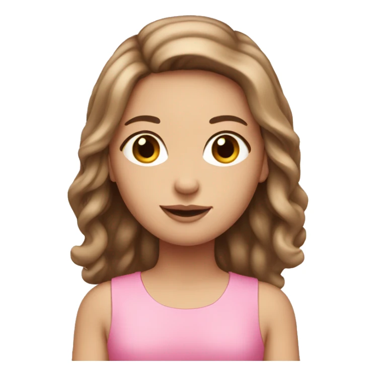 Brown hair white girl wearing all pink sticker