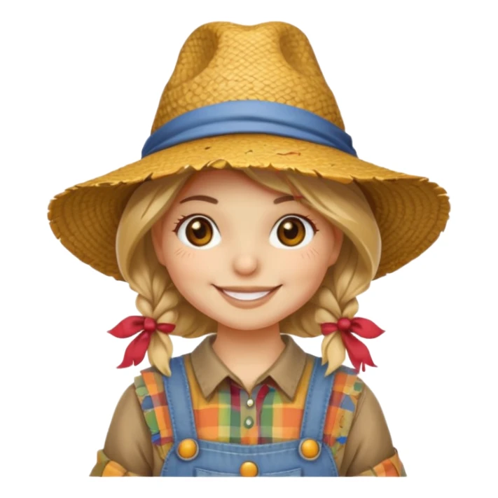 cute girl scarecrow emoji sticker