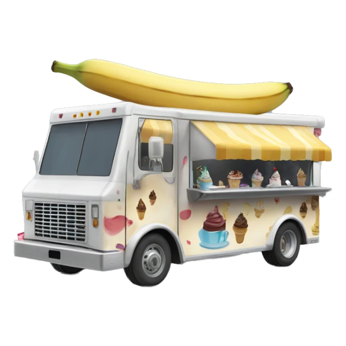 Side view mandalorian 20 foot long banana split Ice Cream Truck  sticker