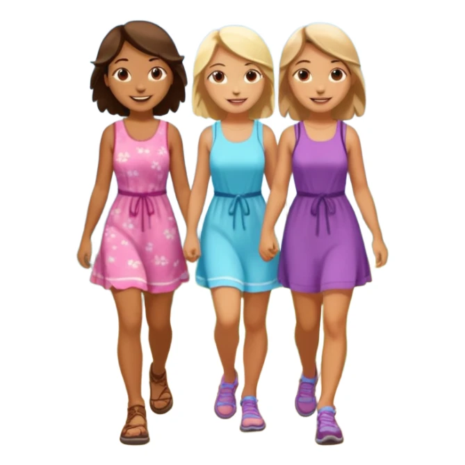 two girls hiking together in dresses sticker