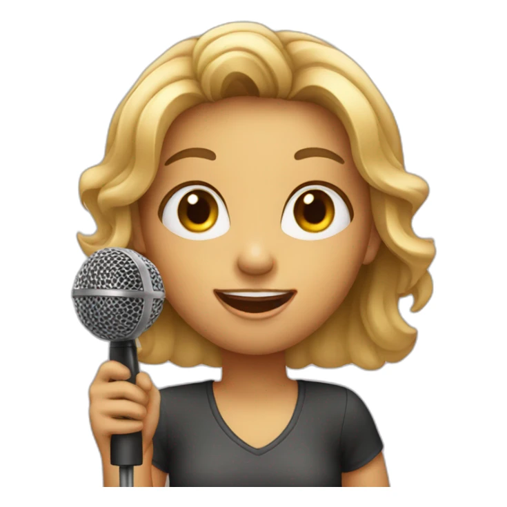 girl sing song in microphone sticker