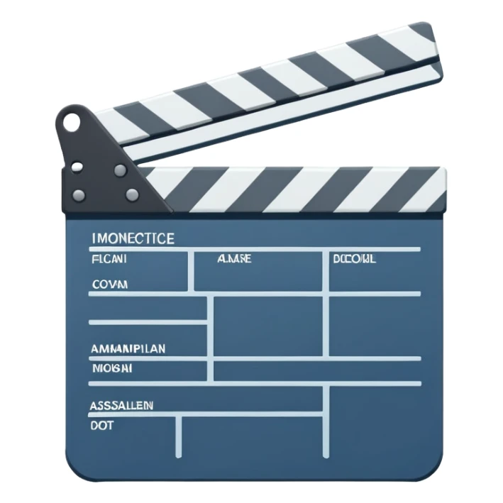 flat design movie slate with geometric shape and one diagonal line sticker