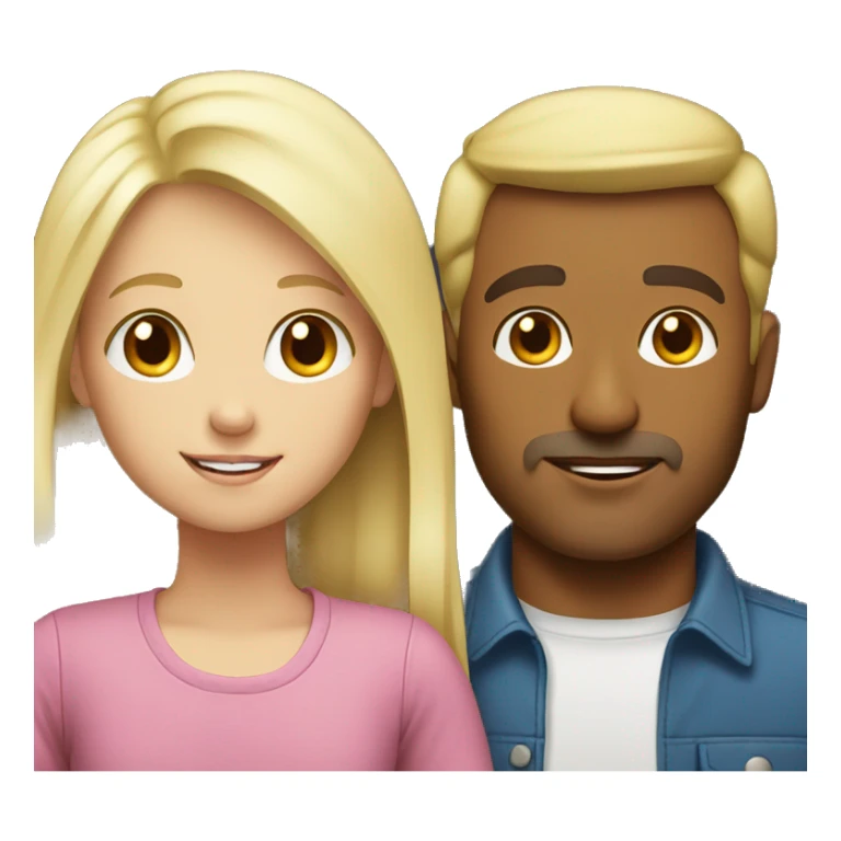 white Blonde Father and Blonde young daughter sticker