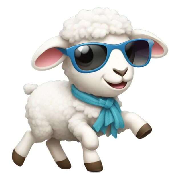 Lamb wearing sunglasses dancing with baby  sticker
