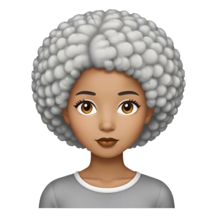 Young woman with short gray Afro sticker