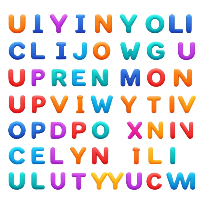 colorful letters UYI in bold font sticker