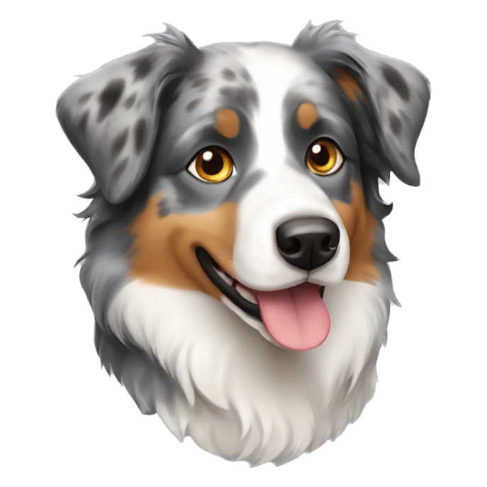 Gray and black dog australian shepherd sticker