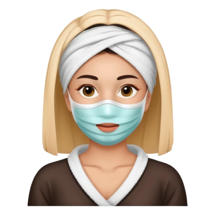 Lady with face mask spa beauty full face relaxing sticker