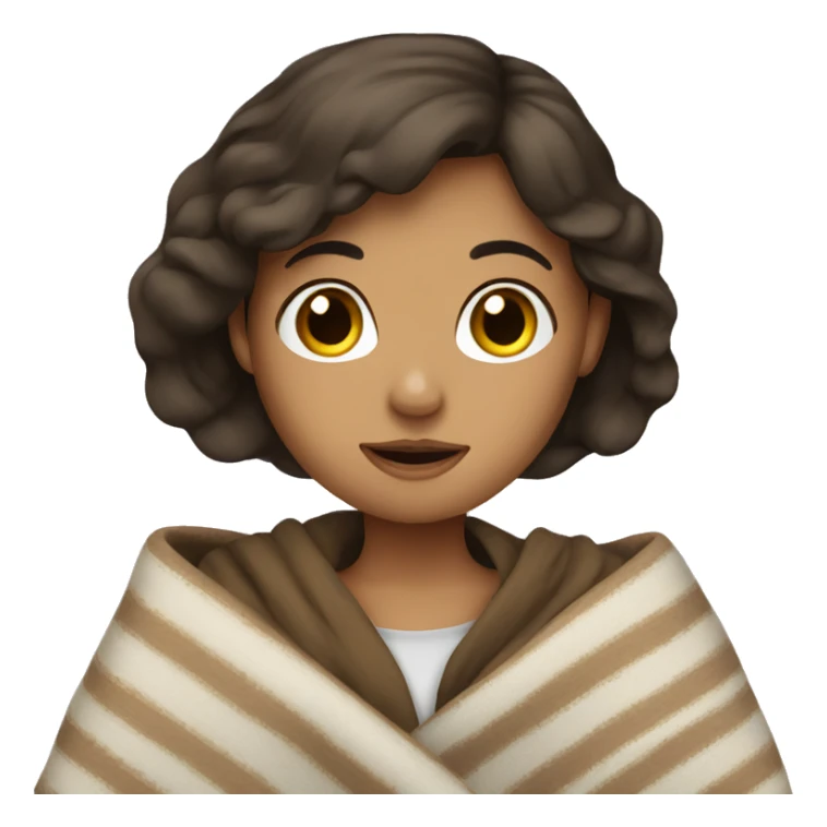 Brunette girl in blanket  sticker