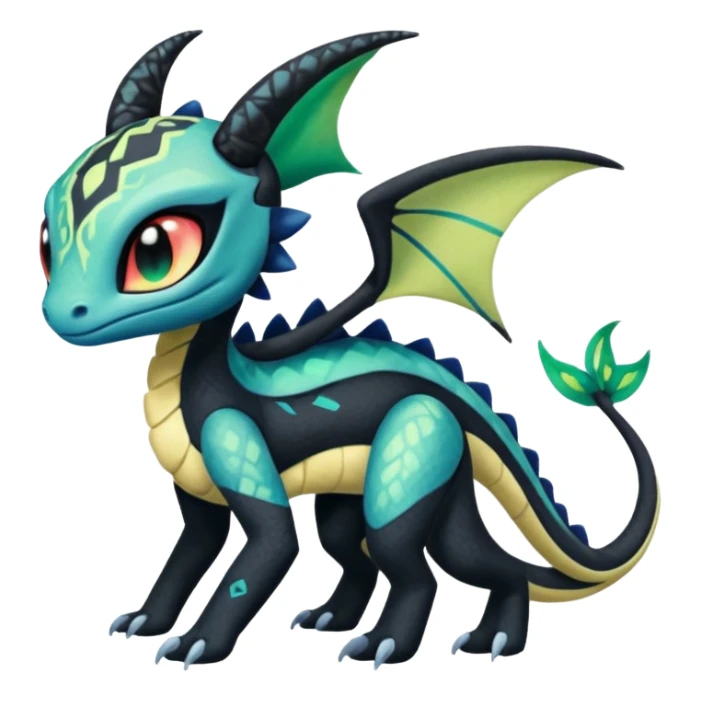 Colorful Exotic Meloetta-Toothless-Salandit-Stitch-Fakémon-creature-hybrid sticker
