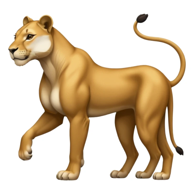 a lioness's silhouette with four legs sticker