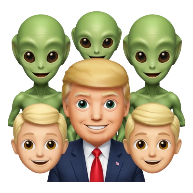 Donald trump with aliens  sticker