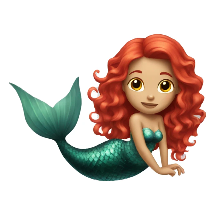 red headed girl mermaid  sticker